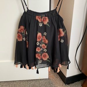 Anthropologie Carolina K Floral Tank Top w Tassel